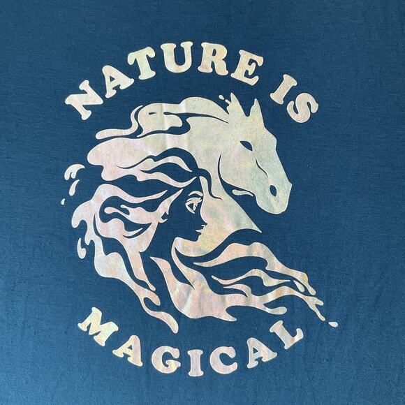 Disney Frozen II Women Shirt XL (15/17) Blue Logo Crew Neck Pullover Magical - Picture 6 of 8